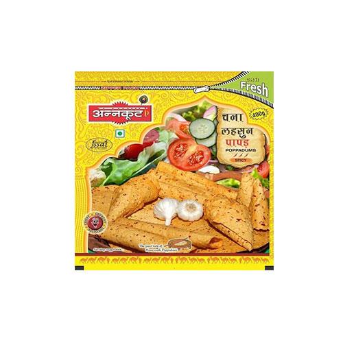ANNKOOT CHANA GARLIC  PAPAD 400g